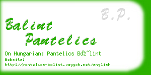 balint pantelics business card